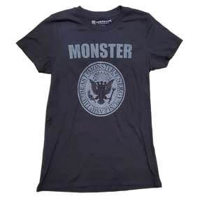 Monster Energy Women's Black Unleash the Beast‎ Logo T-shirt Medium